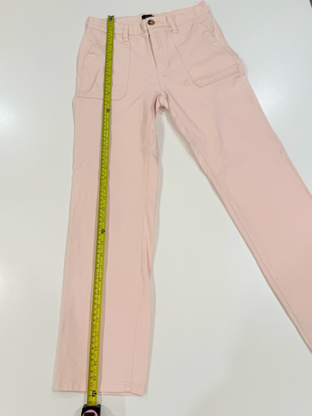 J.Crew Blush Pink Straight Leg Pants Size 24 High Rise Cotton Stretch - Picture 5 of 10